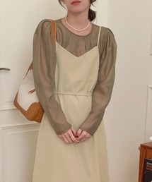 DAY CLOSET | レディース パワショルブラウス+キャミワンピセットアップ 2点セット(キャミソール)