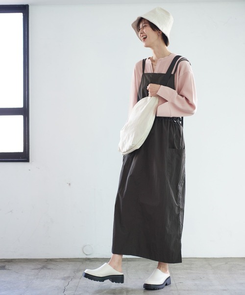 LEPSIM（レプシィム）の「ナイロンミリタリーキャミワンピース　188215（ワンピース・レディース・カーキ/チャコールグレー・FREE）」の3枚目の写真