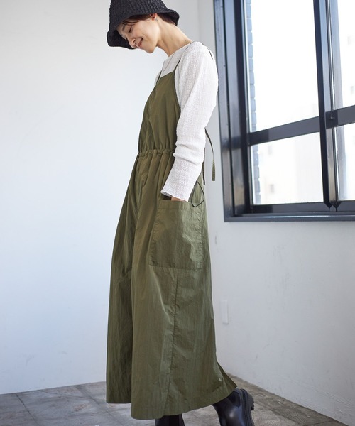 LEPSIM（レプシィム）の「ナイロンミリタリーキャミワンピース　188215（ワンピース・レディース・カーキ/チャコールグレー・FREE）」の5枚目の写真