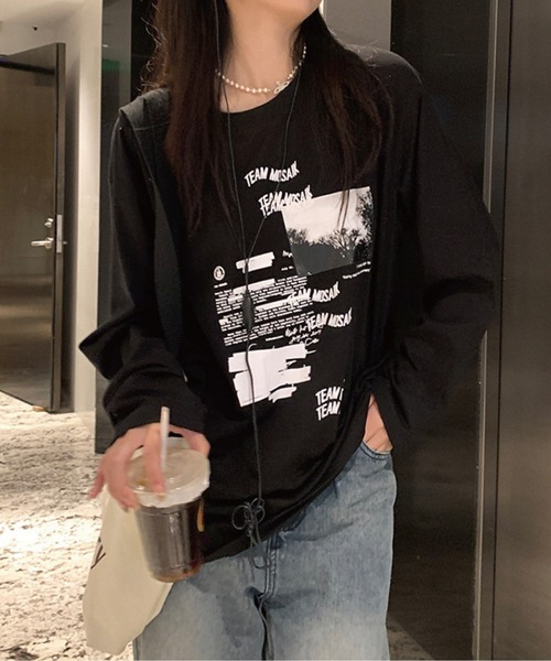 meJane(ミージェーン)の「フォトプリントロゴロンT(Tシャツ/カットソー・レディース・ホワイト/ブラック・FREE)」の14枚目の写真