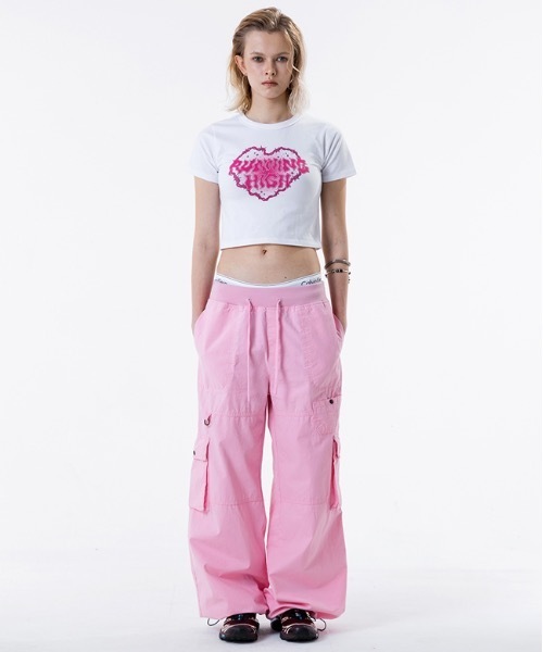runningHIGH（ランニングハイ）の「【RUNNING HIGH 】リップストップ バンディング カーゴパンツ / 23SS_RIPSTOP BANDING CARGO PANTS（カーゴパンツ・レディース・ピンク/カモフラージュ/ブラック・SMALL/MEDIUM）」の9枚目の写真