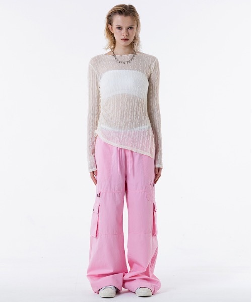 runningHIGH（ランニングハイ）の「【RUNNING HIGH 】リップストップ バンディング カーゴパンツ / 23SS_RIPSTOP BANDING CARGO PANTS（カーゴパンツ・レディース・ピンク/カモフラージュ/ブラック・SMALL/MEDIUM）」の11枚目の写真