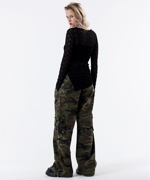 runningHIGH（ランニングハイ）の「【RUNNING HIGH 】リップストップ バンディング カーゴパンツ / 23SS_RIPSTOP BANDING CARGO PANTS（カーゴパンツ・レディース・ピンク/カモフラージュ/ブラック・SMALL/MEDIUM）」の15枚目の写真