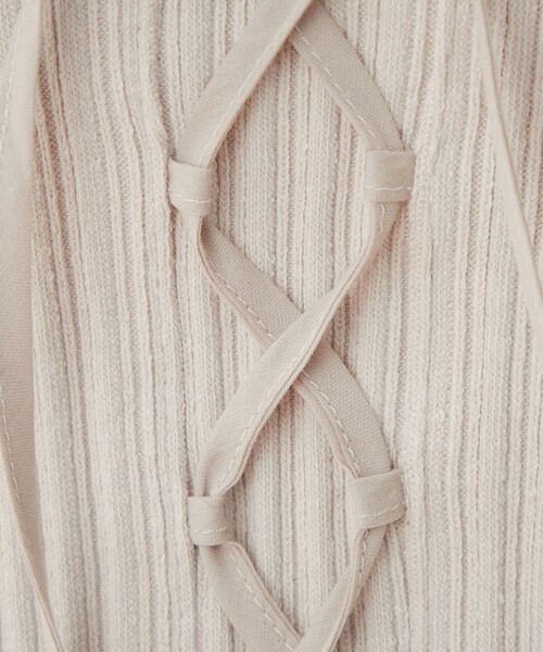 DEICY（デイシー）の「リブフリルレースアップカットソー（Tシャツ/カットソー・レディース・オフホワイト/ピンク・FREE）」の12枚目の写真