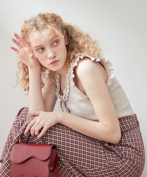 DEICY（デイシー）の「リブフリルレースアップカットソー（Tシャツ/カットソー・レディース・オフホワイト/ピンク・FREE）」の15枚目の写真