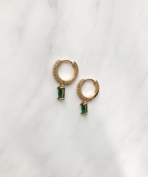 カラービジューフープピアス