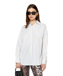 DIESEL | レディース 長袖 シャツ ストライプ ルーズフィット(シャツ/ブラウス)