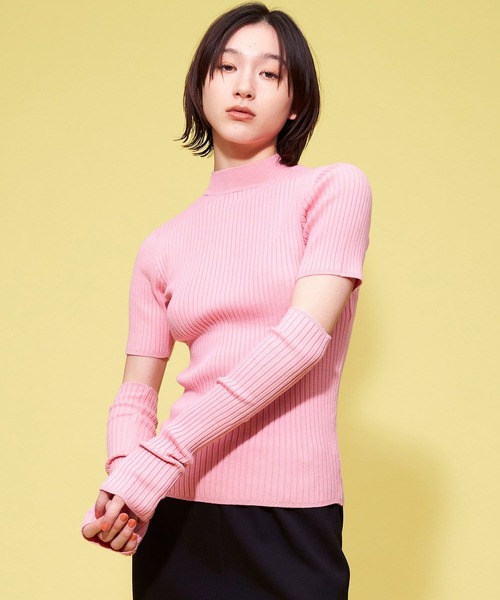 FOREVER 21（フォーエバー トゥエンティーワン）の「アームウォーマー付きニット（ニット/セーター・レディース・ライトグリーン/オレンジ/ピンク/ホワイト/ブラック・FREE）」の20枚目の写真