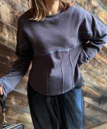 mi via loca | 配色コルセットデザイントップス(スウェット)