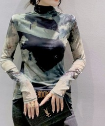 deux amour | ムラ染めハイネックチュール長袖プルオーバー(その他トップス)