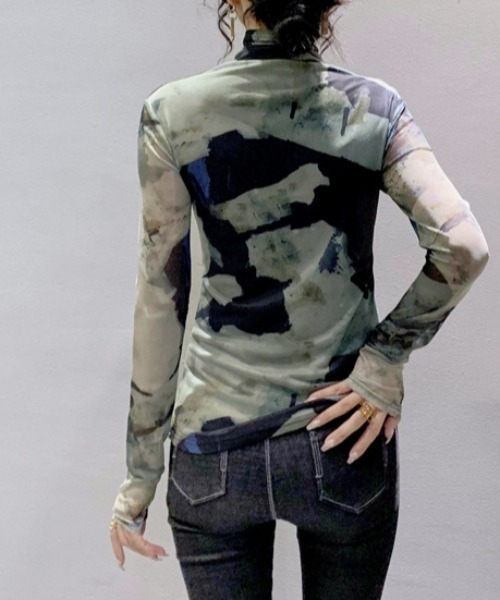 deux amour（ドゥーザムール）の「ムラ染めハイネックチュール長袖プルオーバー（その他トップス・レディース・グリーン・FREE）」の15枚目の写真