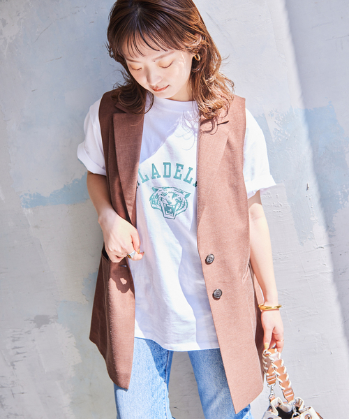 SLOBE IENA(スローブイエナ)の「【Champion / チャンピオン】SLOBE別注ロゴTシャツ(Tシャツ/カットソー・レディース・パープル/ホワイト系その他/ホワイト/ベージュ/ネイビー/ブラック/カーキ/アイボリー・FREE)」の2枚目の写真