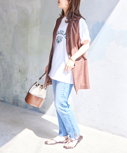 SLOBE IENA(スローブイエナ)の「【Champion / チャンピオン】SLOBE別注ロゴTシャツ(Tシャツ/カットソー・レディース・パープル/ホワイト系その他/ホワイト/ベージュ/ネイビー/ブラック/カーキ/アイボリー・FREE)」の16枚目の写真