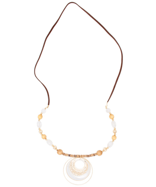 チャイハネ(チャイハネ)の「【チャイハネ】サマーシャネックレス(ネックレス・レディース・ホワイト/ブラック/サーモンピンク/ターコイズブルー・FREE)」の8枚目の写真