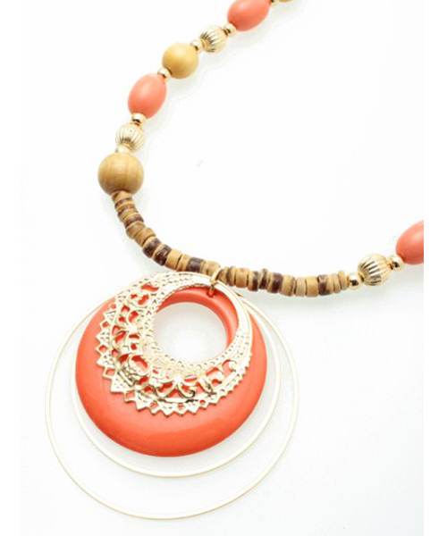 チャイハネ(チャイハネ)の「【チャイハネ】サマーシャネックレス(ネックレス・レディース・ホワイト/ブラック/サーモンピンク/ターコイズブルー・FREE)」の10枚目の写真