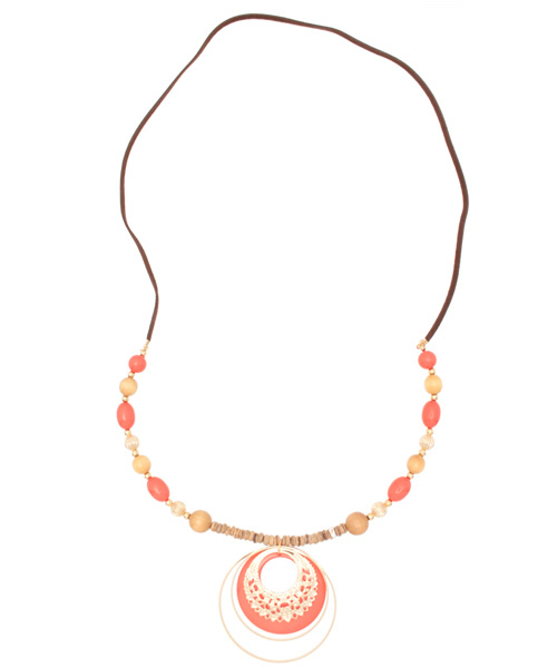 チャイハネ(チャイハネ)の「【チャイハネ】サマーシャネックレス(ネックレス・レディース・ホワイト/ブラック/サーモンピンク/ターコイズブルー・FREE)」の4枚目の写真