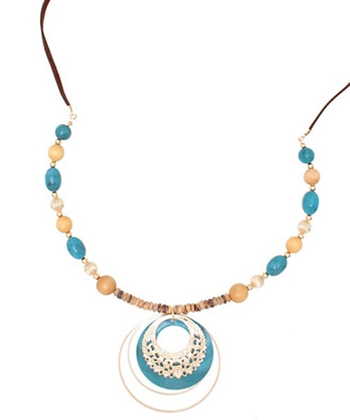 チャイハネ(チャイハネ)の「【チャイハネ】サマーシャネックレス(ネックレス・レディース・ホワイト/ブラック/サーモンピンク/ターコイズブルー・FREE)」の1枚目の写真