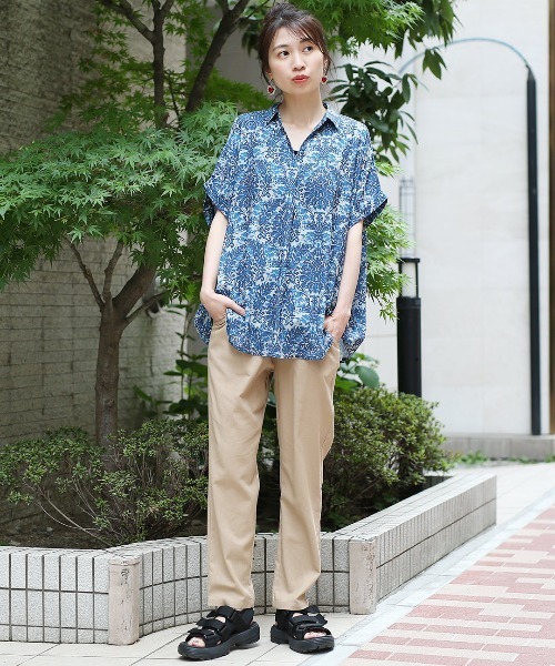 チチカカ(チチカカ)の「ダマスクボタニカルプリントプルオーバー(Tシャツ/カットソー・レディース・グレー/ブラック/ネイビー・FREE)」の19枚目の写真