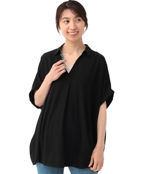 チチカカ(チチカカ)の「ダマスクボタニカルプリントプルオーバー(Tシャツ/カットソー・レディース・グレー/ブラック/ネイビー・FREE)」の9枚目の写真