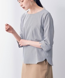 YECCA VECCA | ストライプ柄袖リボンブラウス(シャツ/ブラウス)