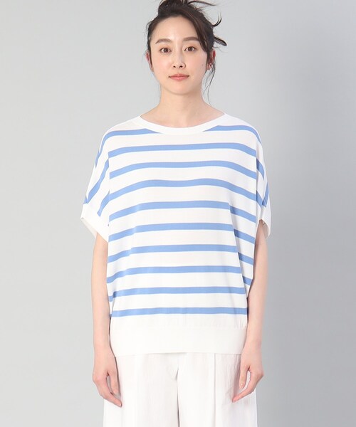 UNTITLED（アンタイトル）の「◆【さらりと着られる／ゆる感ニット】ボリュームニュアンスフォルムニット（ニット/セーター・レディース・ブラック/ブルー系2/ブラック系2/ホワイト/グレー系・48/02/44/00/04）」の7枚目の写真