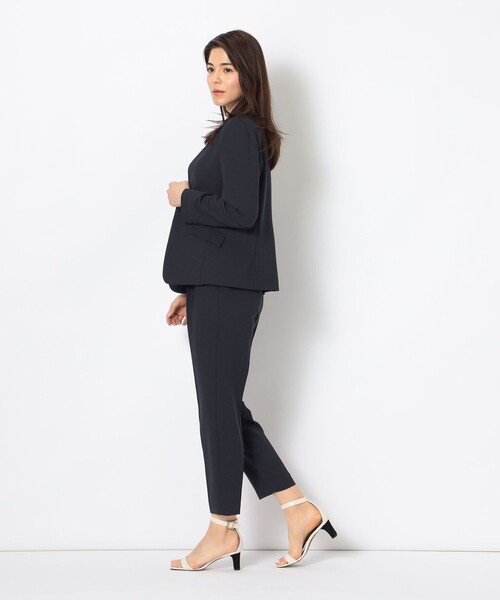 NOLLEY’S（ノーリーズ）の「ウォッシャブルSYツイルVネックジャケット（ノーカラージャケット・レディース・チャコールグレー/オフホワイト/ネイビー・38/40/36）」の13枚目の写真