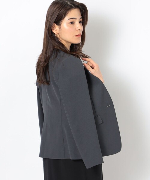 NOLLEY’S（ノーリーズ）の「ウォッシャブルSYツイルVネックジャケット（ノーカラージャケット・レディース・チャコールグレー/オフホワイト/ネイビー・38/40/36）」の18枚目の写真
