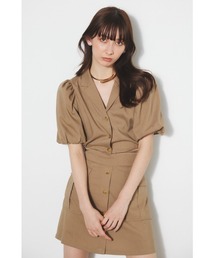 rienda | ドローストリングヘムショートシャツ 春服(シャツ/ブラウス)