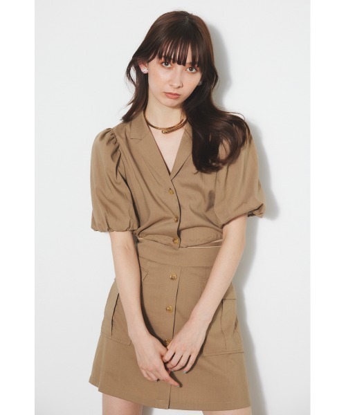 rienda（リエンダ）の「ドローストリングヘムショートシャツ 春
