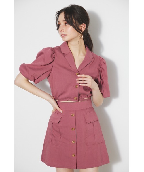 rienda（リエンダ）の「ドローストリングヘムショートシャツ 春服（シャツ/ブラウス・レディース・ブラック/ブルー/ピンク/ベージュ・FREE）」の11枚目の写真