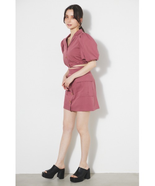 rienda（リエンダ）の「ドローストリングヘムショートシャツ 春服（シャツ/ブラウス・レディース・ブラック/ブルー/ピンク/ベージュ・FREE）」の12枚目の写真