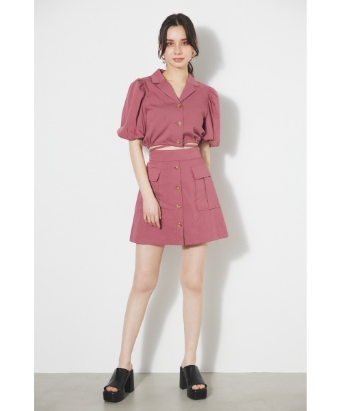 rienda（リエンダ）の「ドローストリングヘムショートシャツ 春服（シャツ/ブラウス・レディース・ブラック/ブルー/ピンク/ベージュ・FREE）」の14枚目の写真