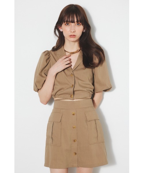 rienda（リエンダ）の「ドローストリングヘムショートシャツ 春服（シャツ/ブラウス・レディース・ブラック/ブルー/ピンク/ベージュ・FREE）」の17枚目の写真