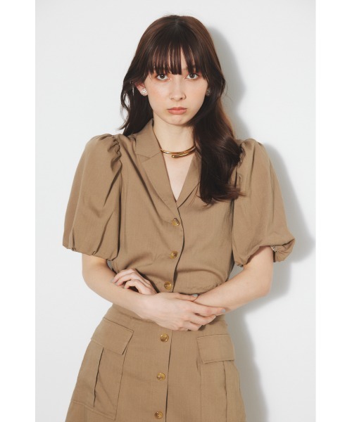 rienda（リエンダ）の「ドローストリングヘムショートシャツ 春服（シャツ/ブラウス・レディース・ブラック/ブルー/ピンク/ベージュ・FREE）」の20枚目の写真
