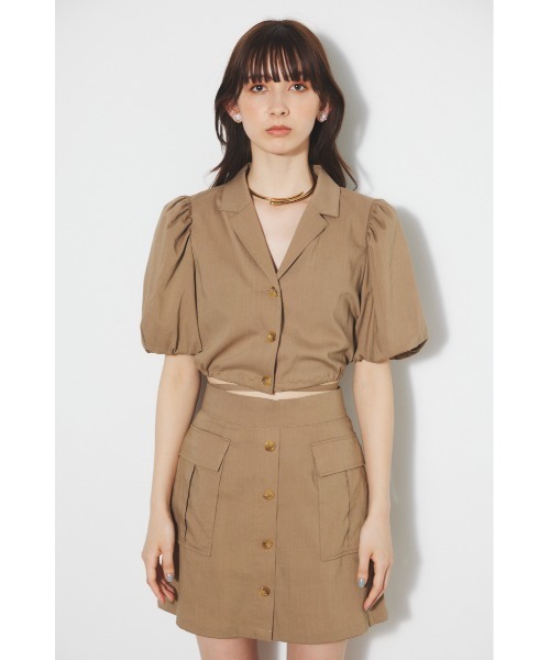 rienda（リエンダ）の「ドローストリングヘムショートシャツ 春服（シャツ/ブラウス・レディース・ブラック/ブルー/ピンク/ベージュ・FREE）」の21枚目の写真