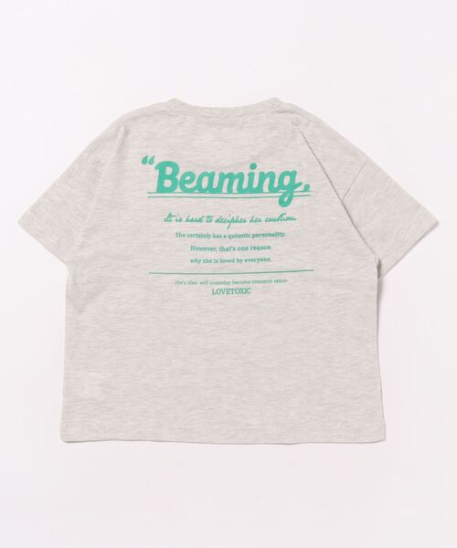 LOVETOXIC(ラブトキシック)の「ワンポイント刺しゅう半T(Tシャツ/カットソー・キッズ・オフホワイト/ピンク/ライトグレー/グリーン/チャコール・S/M/SS/L)」の9枚目の写真