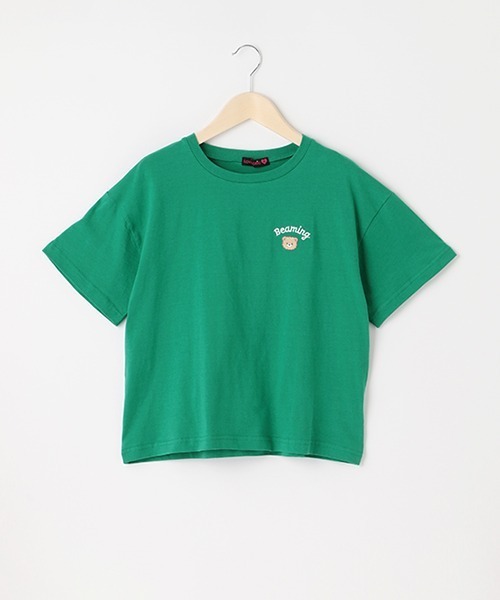 LOVETOXIC(ラブトキシック)の「ワンポイント刺しゅう半T(Tシャツ/カットソー・キッズ・オフホワイト/ピンク/ライトグレー/グリーン/チャコール・S/M/SS/L)」の4枚目の写真