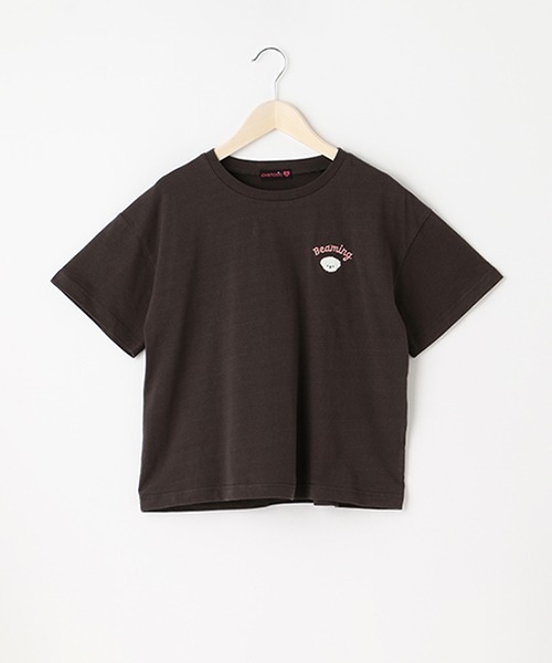 LOVETOXIC(ラブトキシック)の「ワンポイント刺しゅう半T(Tシャツ/カットソー・キッズ・オフホワイト/ピンク/ライトグレー/グリーン/チャコール・S/M/SS/L)」の15枚目の写真