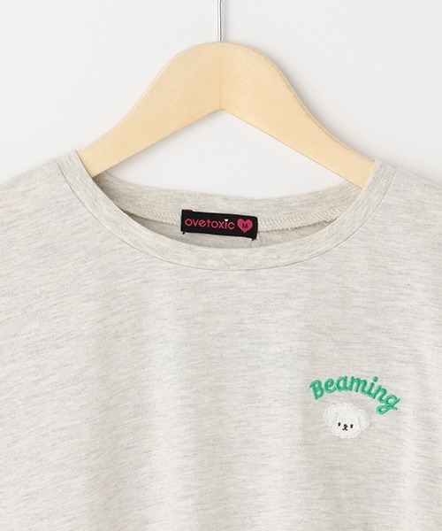 LOVETOXIC(ラブトキシック)の「ワンポイント刺しゅう半T(Tシャツ/カットソー・キッズ・オフホワイト/ピンク/ライトグレー/グリーン/チャコール・S/M/SS/L)」の21枚目の写真
