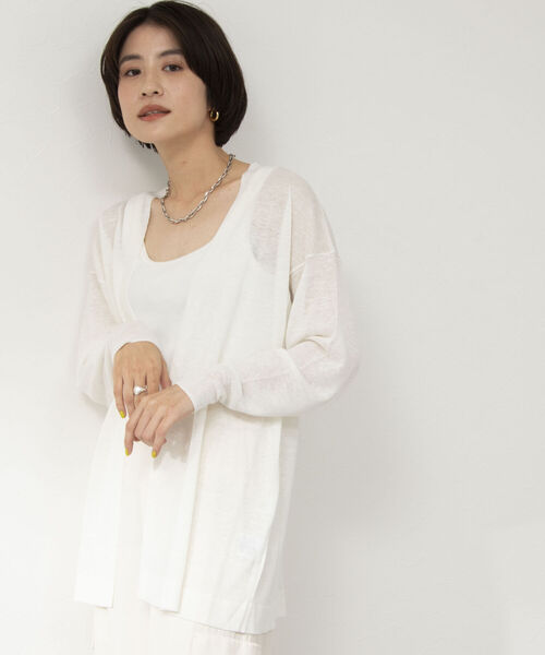 NOLLEY’S(ノーリーズ)の「パエーゼ着流しカーディガン(カーディガン/ボレロ・レディース・ブラック/オフホワイト/ラベンダー・FREE)」の9枚目の写真