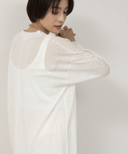 NOLLEY’S(ノーリーズ)の「パエーゼ着流しカーディガン(カーディガン/ボレロ・レディース・ブラック/オフホワイト/ラベンダー・FREE)」の10枚目の写真