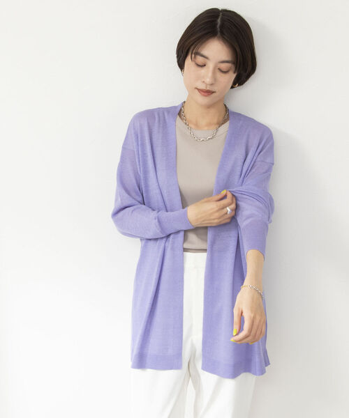 NOLLEY’S(ノーリーズ)の「パエーゼ着流しカーディガン(カーディガン/ボレロ・レディース・ブラック/オフホワイト/ラベンダー・FREE)」の18枚目の写真