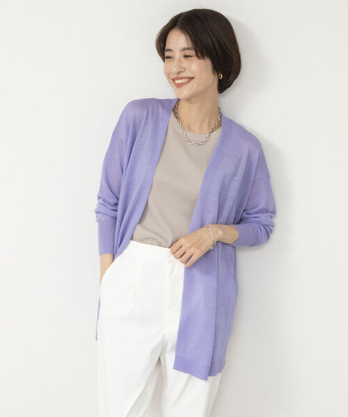 NOLLEY’S(ノーリーズ)の「パエーゼ着流しカーディガン(カーディガン/ボレロ・レディース・ブラック/オフホワイト/ラベンダー・FREE)」の19枚目の写真