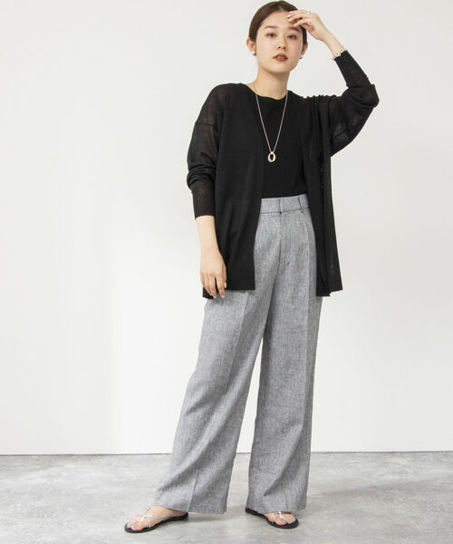 NOLLEY’S(ノーリーズ)の「パエーゼ着流しカーディガン(カーディガン/ボレロ・レディース・ブラック/オフホワイト/ラベンダー・FREE)」の21枚目の写真