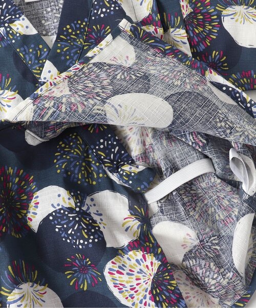BREEZE（ブリーズ）の「【すっぽり着られる/8柄展開】総柄いろいろ甚平（浴衣・キッズ・オフホワイト/グレー/ブラック/ブラウン/レッド/ミント/チェック/ネイビー・80/90/100/110/120/130/140）」の21枚目の写真