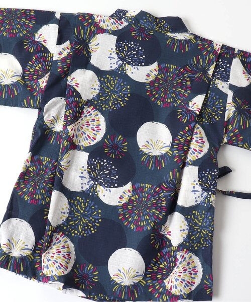 BREEZE（ブリーズ）の「【すっぽり着られる/8柄展開】総柄いろいろ甚平（浴衣・キッズ・オフホワイト/グレー/ブラック/ブラウン/レッド/ミント/チェック/ネイビー・80/90/100/110/120/130/140）」の22枚目の写真