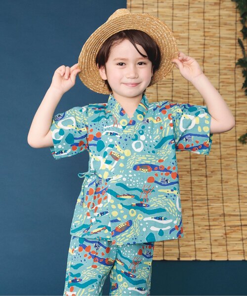 セール】【すっぽり着られる/8柄展開】総柄いろいろ甚平（浴衣