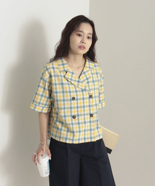 onulsoha(オヌルソハ)の「チェックダブルジャケットブラウス(シャツ/ブラウス・レディース・ブラウン系その他/パープル系その他/イエロー系その他・38)」の11枚目の写真