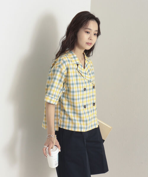 onulsoha(オヌルソハ)の「チェックダブルジャケットブラウス(シャツ/ブラウス・レディース・ブラウン系その他/パープル系その他/イエロー系その他・38)」の12枚目の写真