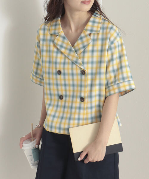onulsoha(オヌルソハ)の「チェックダブルジャケットブラウス(シャツ/ブラウス・レディース・ブラウン系その他/パープル系その他/イエロー系その他・38)」の20枚目の写真